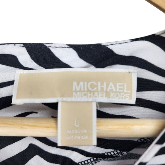 Michael Michael Kors‎ Zebra & Paisley Print Dress L Polyester/Elastane - Picture 5 of 9